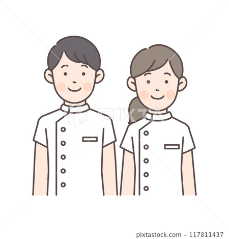 Smiling nurse upper body illustration Smiling nurse upper body illustration 117811437