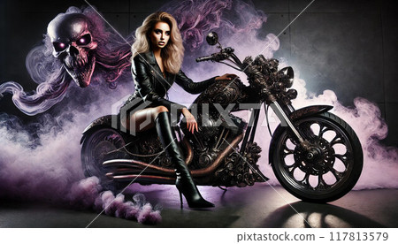 騎摩托車的女騎手,裡面有惡魔 騎摩托車的女騎手,裡面有惡魔 117813579