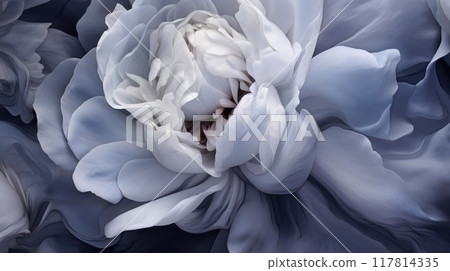 Gentle blue background with peony petals. Beautiful flower close up. Gentle blue background with peony petals. Beautiful flower close up. 117814335