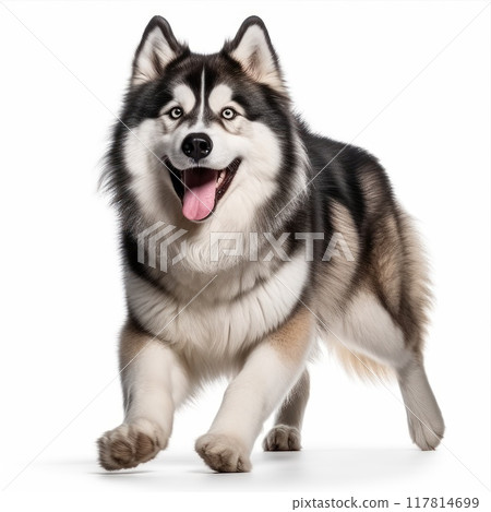 Siberian Husky isolated on white background. Cute dog 117814699