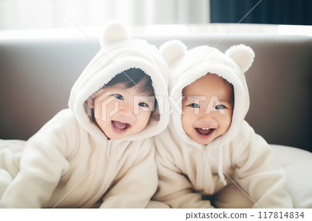 Adorable Twins Dressed in Cute Bear Costumes Spread Unmatched Joy and Happiness Around Adorable Twins Dressed in Cute Bear Costumes Spread Unmatched Joy and Happiness Around 117814834