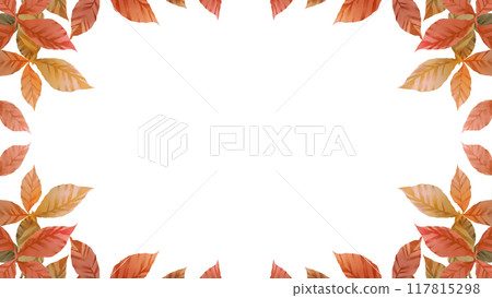 Autumn leaf frame, white background, transparent, 16:9 Autumn leaf frame, white background, transparent, 16:9 117815298