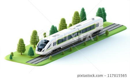 Isometric illustration of a modern trains  117815565