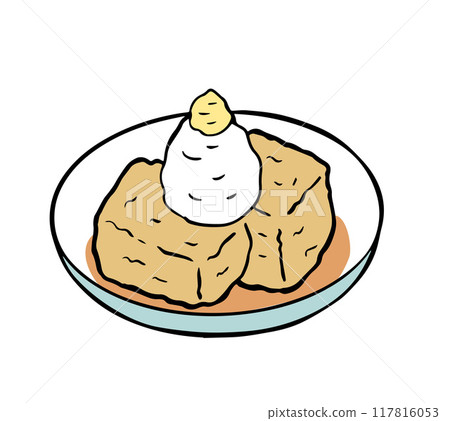 Brush painting, deep-fried tofu, Izakaya menu 117816053