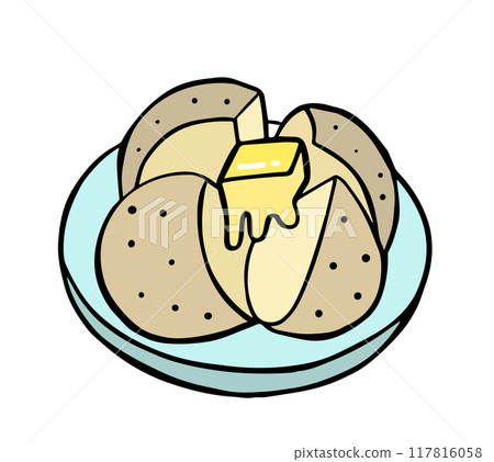 刷塗馬鈴薯奶油居酒屋菜單 117816058