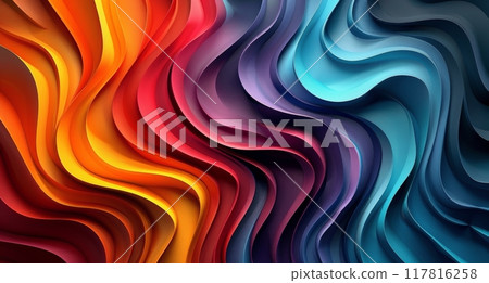 Abstract Wavy Pattern With Vibrant Colors 117816258