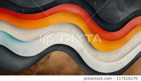 Colorful Abstract Waves With Dots on a Light Background 117816270