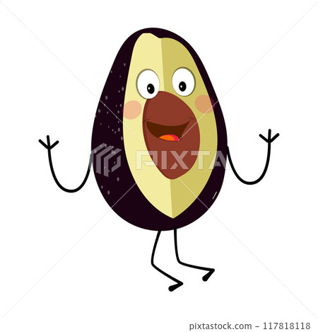 Cartoon avocados mascot characters, hand drawn doodle style cartoon character illustration icon design avocado cartoon 117818118