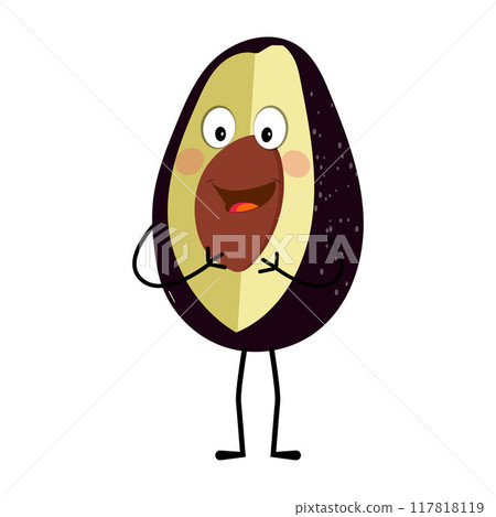 Cartoon avocados mascot characters, hand drawn doodle style cartoon character illustration icon design avocado cartoon 117818119