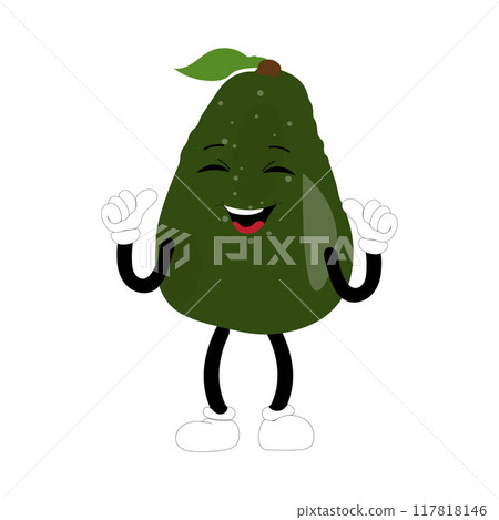 Cartoon avocados mascot characters, hand drawn doodle style cartoon character illustration icon design avocado cartoon 117818146