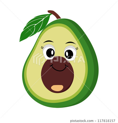 Cartoon avocados mascot characters, hand drawn doodle style cartoon character illustration icon design avocado cartoon 117818157