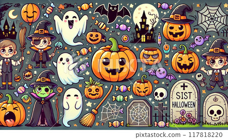 Cute Halloween illustration collection 2 Cute Halloween illustration collection 2 117818220