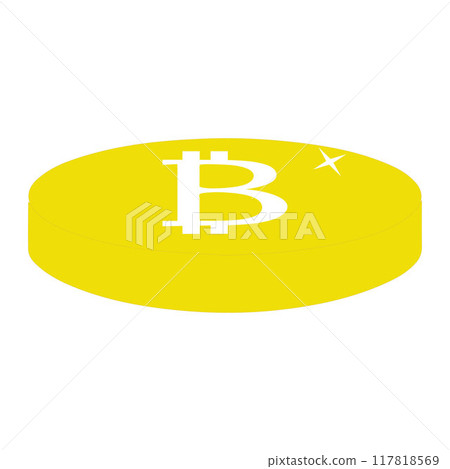 Bitcoin icon. Flat design vector bitcoin icons, signs of modern cryptocurrancy icon in flat style. Golden gray bitcoin illustration 117818569