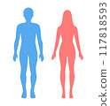 Male and female full body silhouette illustration 117818593