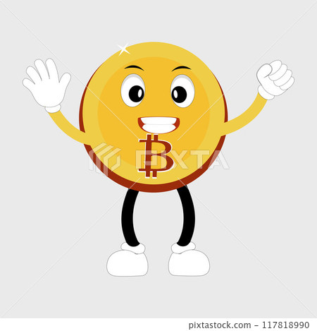 Bitcoin Crypto Currency Character Design Mascot, gestures of cute bitcoin characters. Vector illustrations of crypto coins. Cartoon funny gold mascots Bitcoin Crypto Currency Character Design Mascot, gestures of cute bitcoin characters. Vector illustrations of crypto coins. Cartoon funny gold mascots 117818990