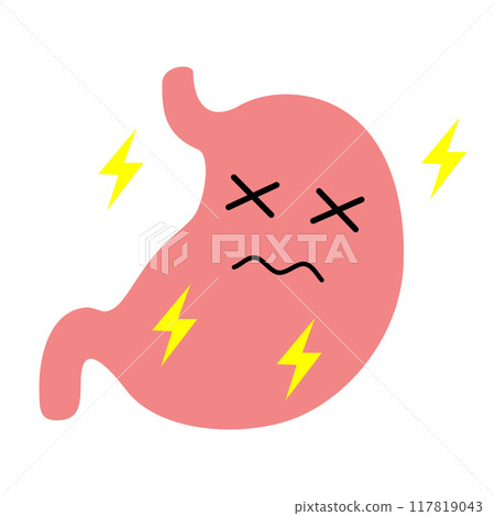 Stomach ache illustration material 117819043