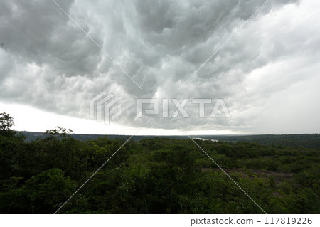 rain clouds over the Mekong River forest 117819226