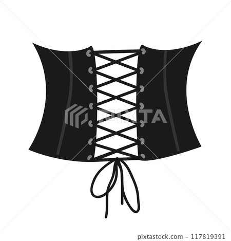 Women corset belt vector icon, vintage female clothing design element. Isolated vector illustration Women corset belt vector icon, vintage female clothing design element. Isolated vector illustration 117819391