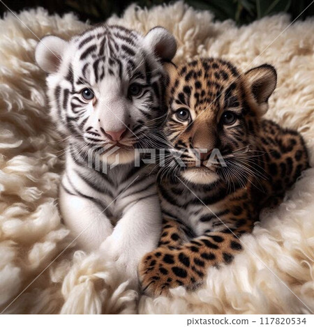 White Tiger and Leopard 117820534
