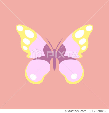 Butterfly of different colors and shapes isolated on white background. Beautiful flying insects. Vector illustration in cartoon flat style. Butterfly of different colors and shapes isolated on white background. Beautiful flying insects. Vector illustration in cartoon flat style. 117820832