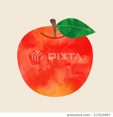 蘋果與葉子（水彩風格向量） 117820967