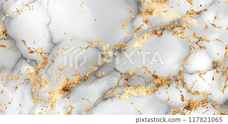 Elegant white and gold marble pattern 117821065