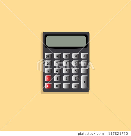 Basic calculator with set of digits Flat design. EPS 10 vector illustration. 117821750