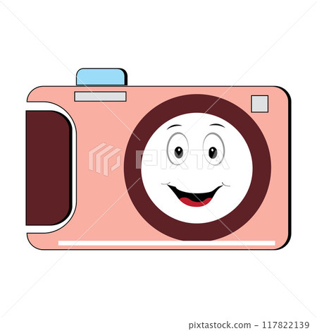 Camera Retro Mascot Character cartoon, camera mascot is smiling and with thumbs up. Vector hand drawn illustration Camera Retro Mascot Character cartoon, camera mascot is smiling and with thumbs up. Vector hand drawn illustration 117822139