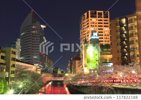 Megurogawa Sakura Festival Evening scenery Megurogawa Sakura Festival Evening scenery 117822188