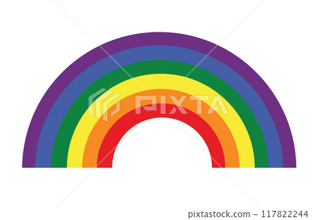 LGBT Rainbow flag, symbol of pride month celebrate annual in June, Illustrator vector. 117822244