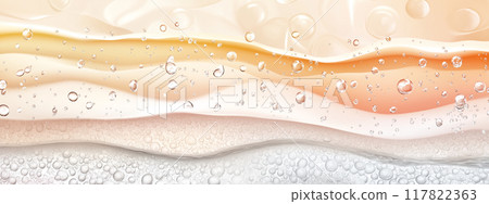 Premium Skincare Graphic Showing Hydrated Skin Layers with Moisture Beads 117822363