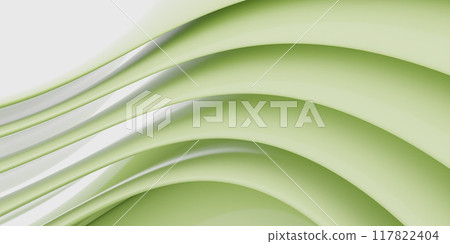 Abstract green and white curved lines 3d render illustration 117822404