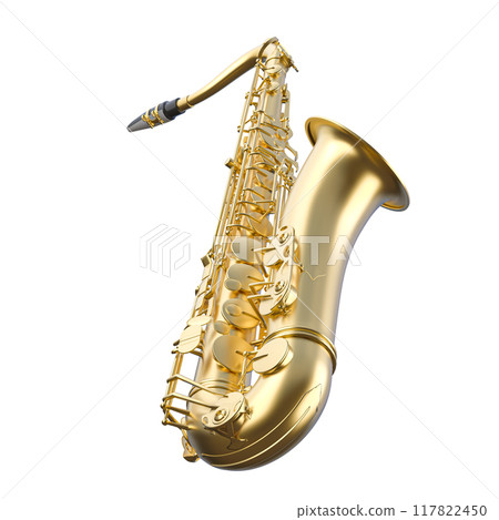 Golden saxophone isolated on transparent background Golden saxophone isolated on transparent background 117822450
