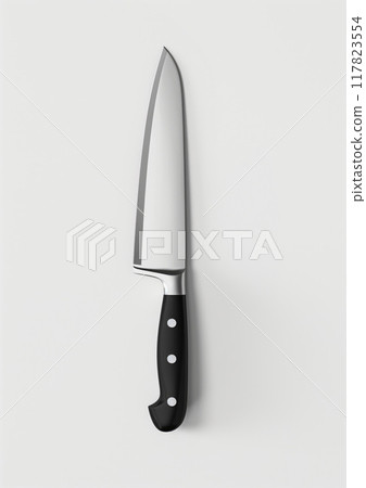High-quality chef's knife with polished blade and wooden handle, ideal for professional and home kitchens 117823554