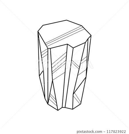 Illustration of crystal or mineral. Jewelry precious or semiprecious gem stone. Illustration of crystal or mineral. Jewelry precious or semiprecious gem stone. 117823922