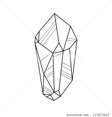 Illustration of crystal or mineral. Jewelry precious or semiprecious gem stone. 117823923