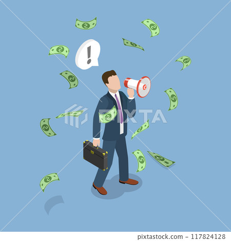 3D Isometric Flat Vector Illustration of Referral Marketing, Profit Increase 3D Isometric Flat Vector Illustration of Referral Marketing, Profit Increase 117824128