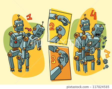 Heimlich maneuver, saving someone choking on food. Offer for repairing equipment and computers. Artificial intelligence will rehabilitate itself. The robot's parts are stuck. Heimlich maneuver, saving someone choking on food. Offer for repairing equipment and computers. Artificial intelligence will rehabilitate itself. The robot's parts are stuck. 117824585