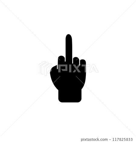 Fuck You Hand Gesture Solid Flat Vector Icon Isolated on White Background Fuck You Hand Gesture Solid Flat Vector Icon Isolated on White Background 117825833