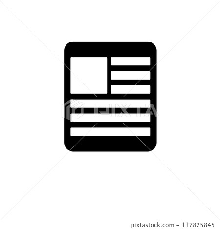 Resume File, Personal Document Solid Flat Vector Icon Isolated on White Background 117825845