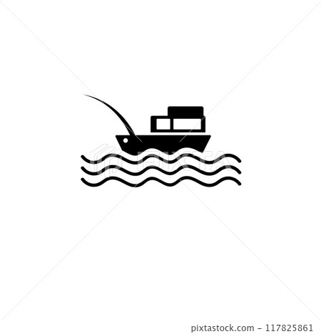 Sport Fishing Yacht, Vacation, Recreation Solid Flat Vector Icon Isolated on White Background 117825861