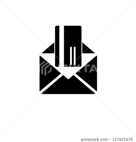 Open Envelope with Credit Card Solid Flat Vector Icon Isolated on White Background 117825870
