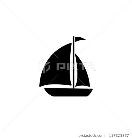 Elegant minimalist sailboat icon perfect for nautical designs 117825877
