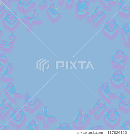 A plump and glossy alphabet illustration frame 117826110