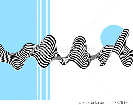 Abstract black and white wave on a blue and white background. Eps 10 117826383