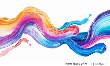 A digital image of colorful paint swirls against a white background 117826605