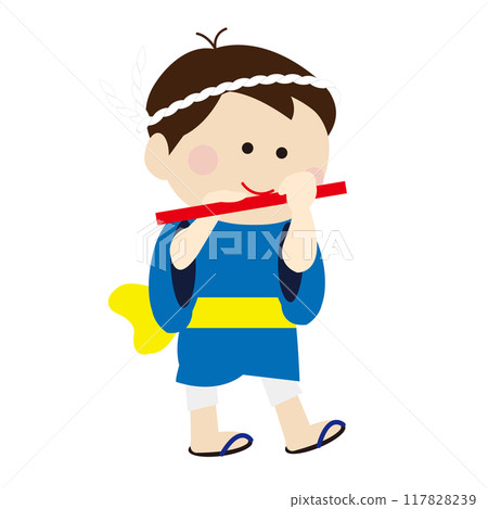 穿著浴衣吹笛子的孩子 穿著浴衣吹笛子的孩子 117828239