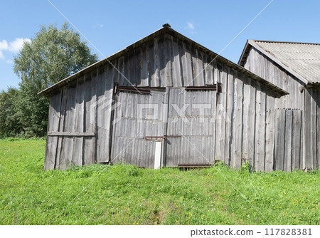 Old barn in russian village Old barn in russian village 117828381