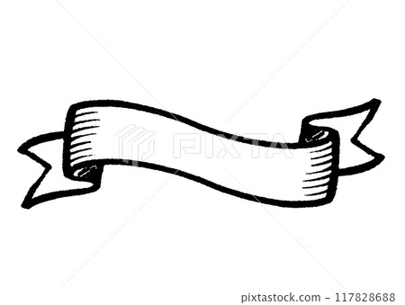 Simple hand drawn ribbon line drawing Simple hand drawn ribbon line drawing 117828688
