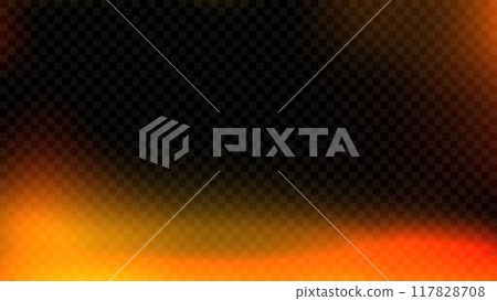 Warm light leak effect background. Saturated retro film overlay. Old photo filter template. Vintage exposed lens flare texture backdrop. Blurry gradient photographic wallpaper. Vector burn film effect 117828708